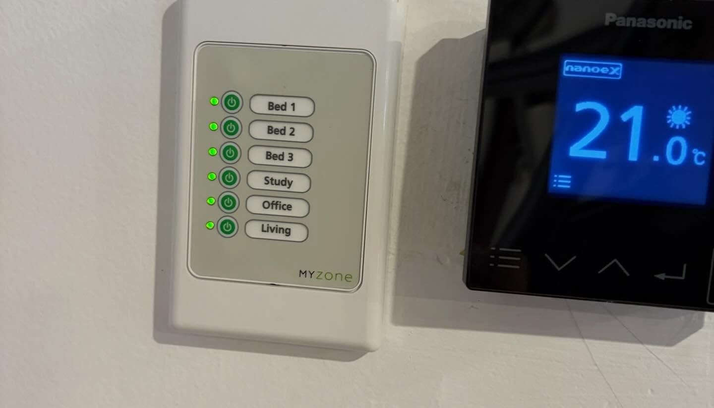 Wall-mounted Control Panel With Lit Room Buttons — Escarpment Air in Mount Saint Thomas, NSW