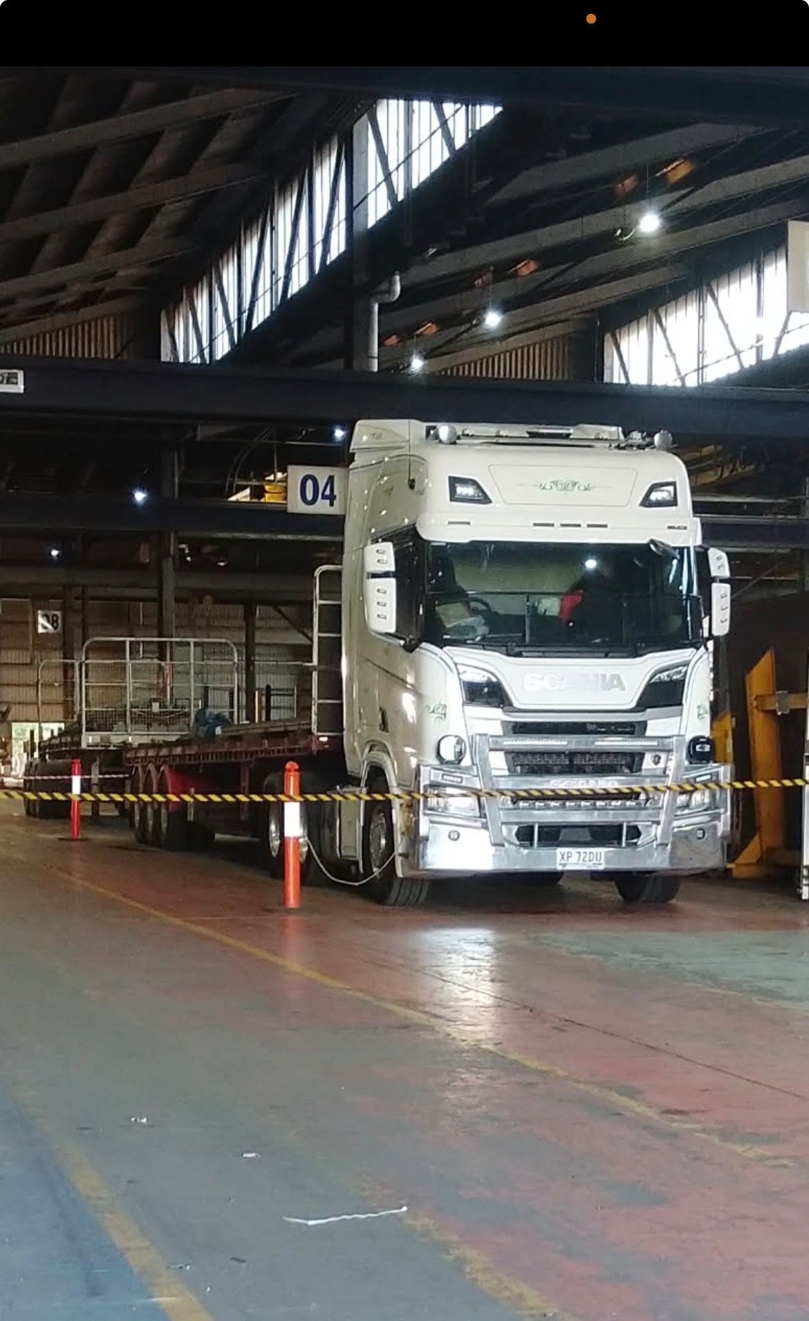 White Truck Parked Inside a Large Industrial Warehouse — Western Pacific Operations in Kremnos, NSW