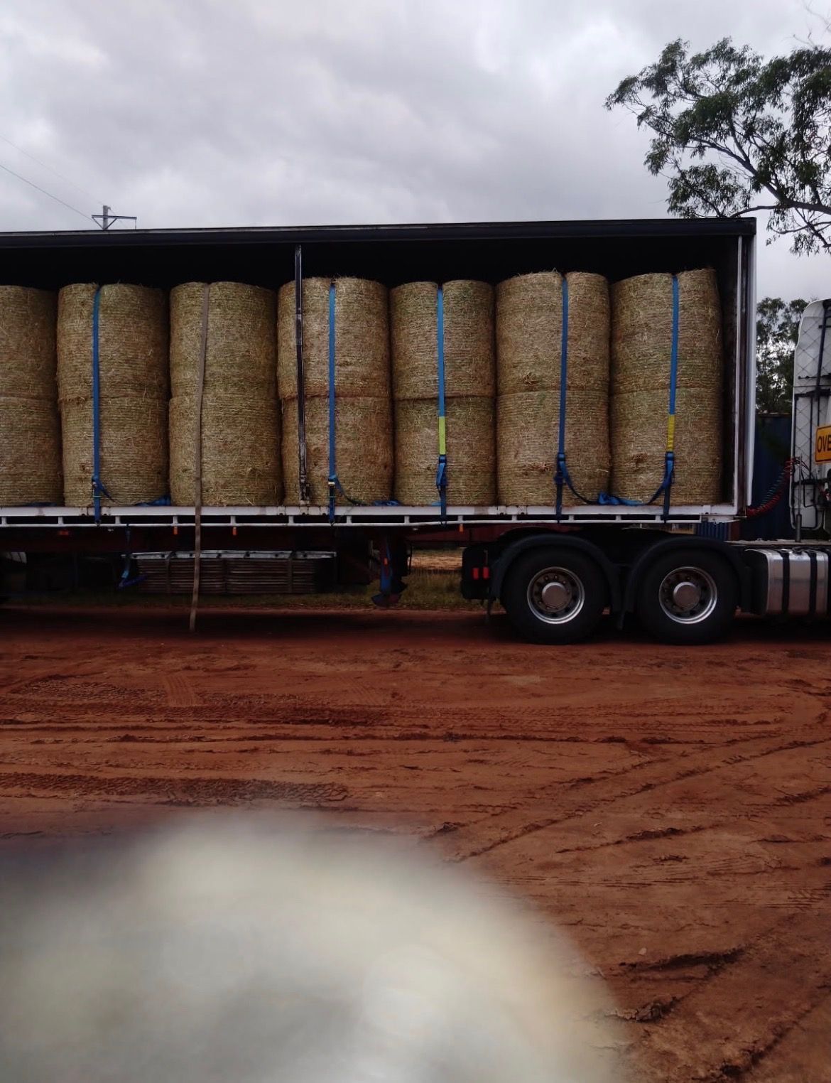 Truck Trailer Loaded With Large Cylindrical Hay Bales — Western Pacific Operations in Coffs Harbour, NSW