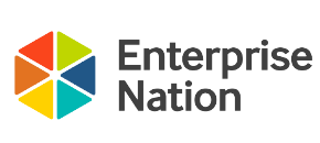 The enterprise nation logo has a colorful hexagon in the center.