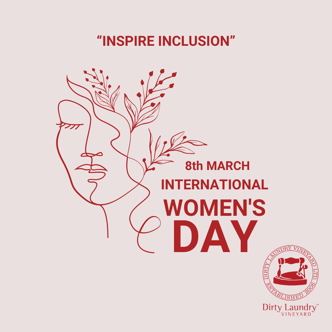 A poster for international women 's day with a drawing of a woman 's face and flowers.