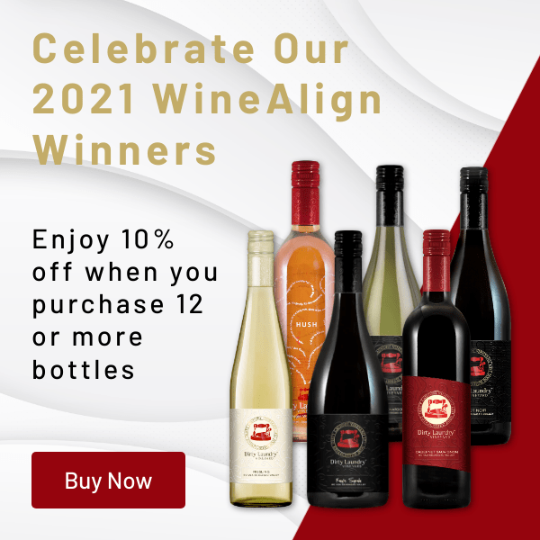 A group of wine bottles with the words celebrate our 2021 wine align winners