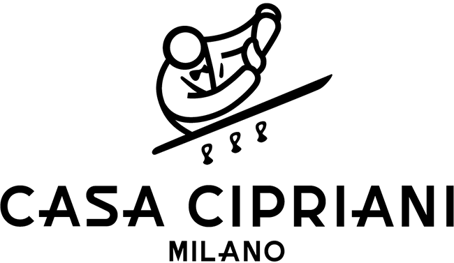 A black and white logo for casa cipriani milano.