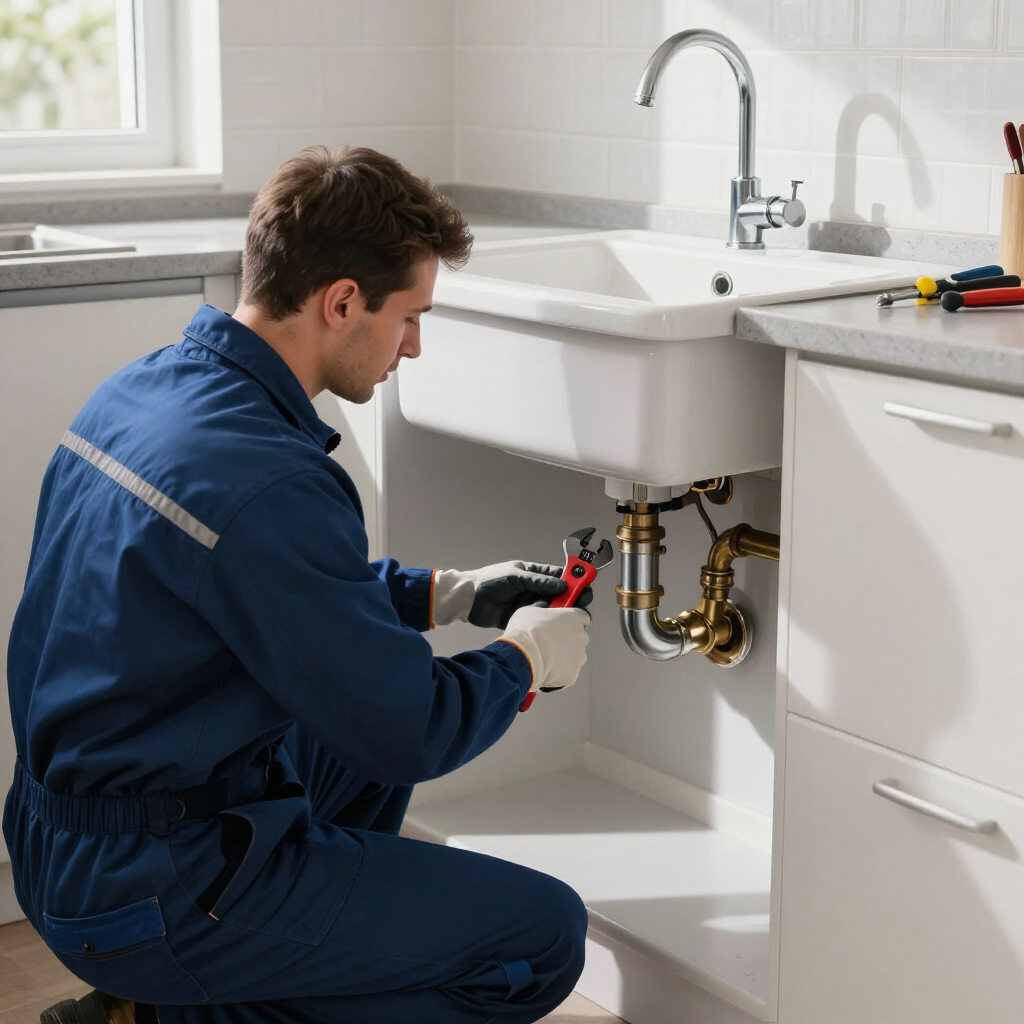 professional plumber cleaning drain that was clogged.