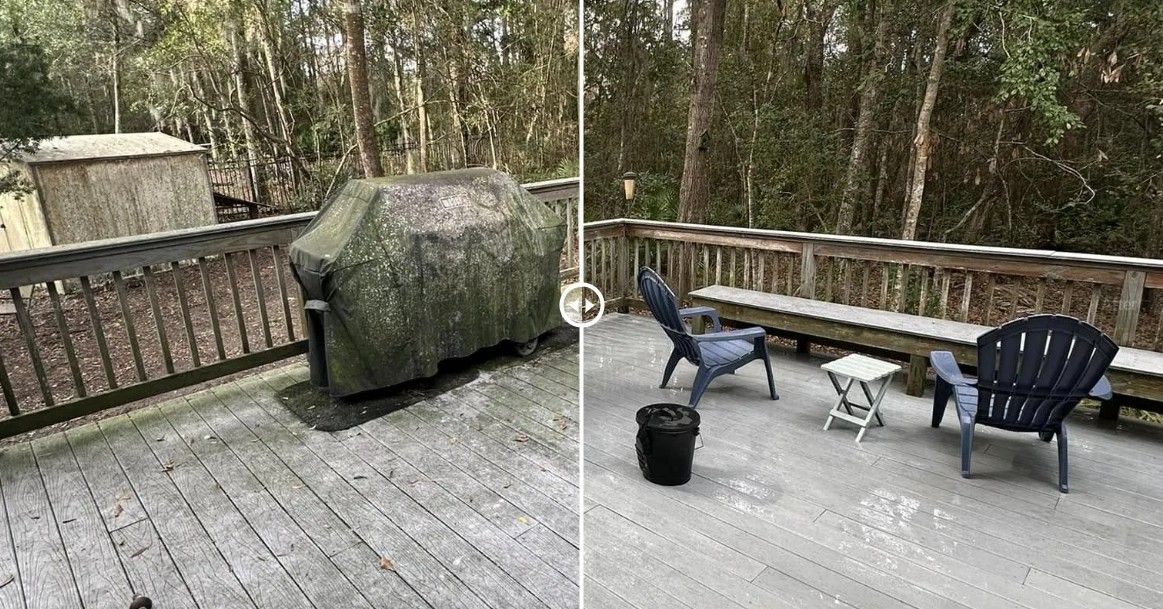 Before And After Deck Cleaning Before And After Deck Cleaning