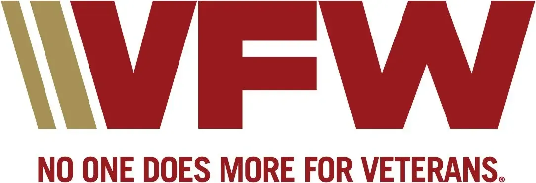 VFW logo in red and gold with the text