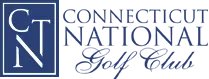 Putnam, Connecticut town logo: Blue text with a steeple illustration.
