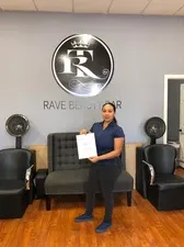 Woman with certificate | Sylmar, CA | Rave Beauty Bar