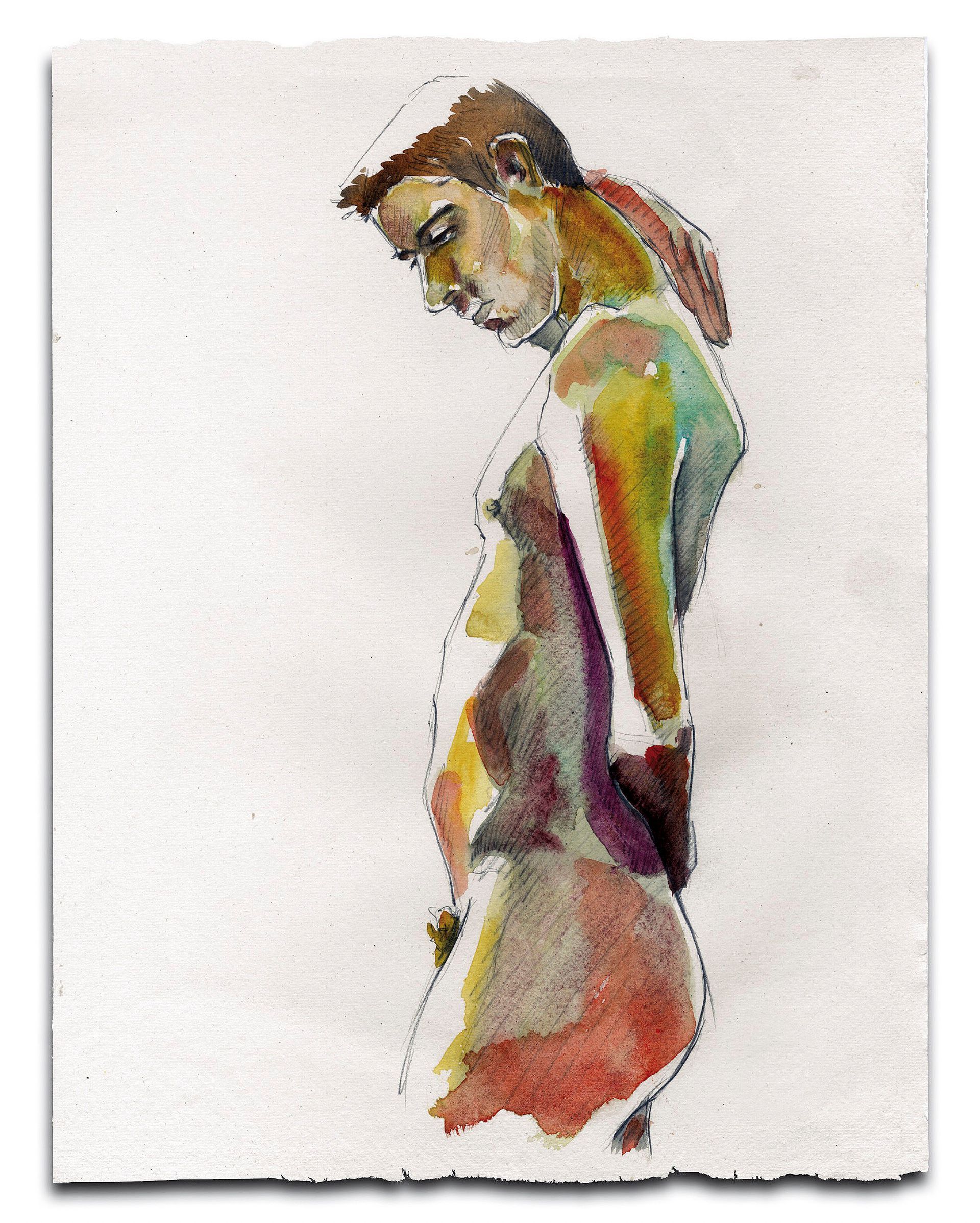 Nude young man