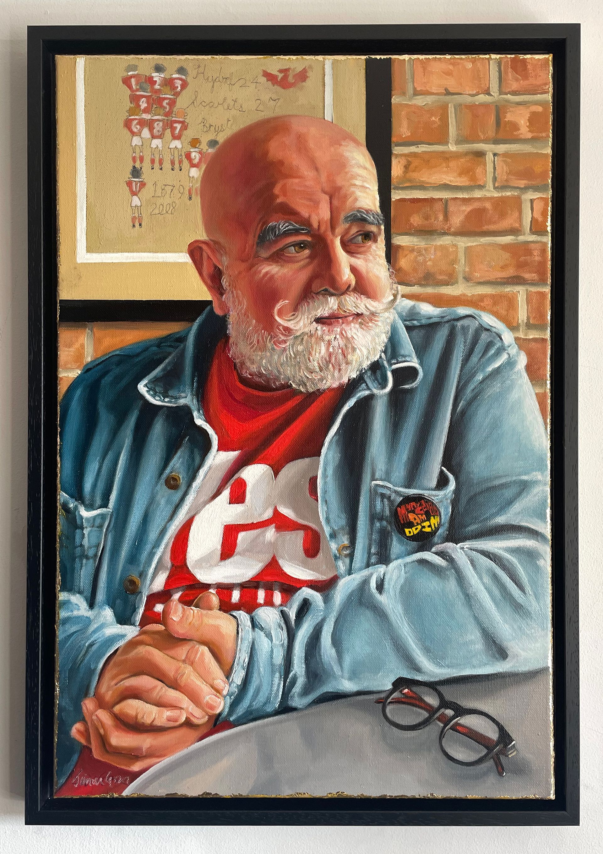 Y Cymro, Emyr Wyn. Oil on canvas portrait.
