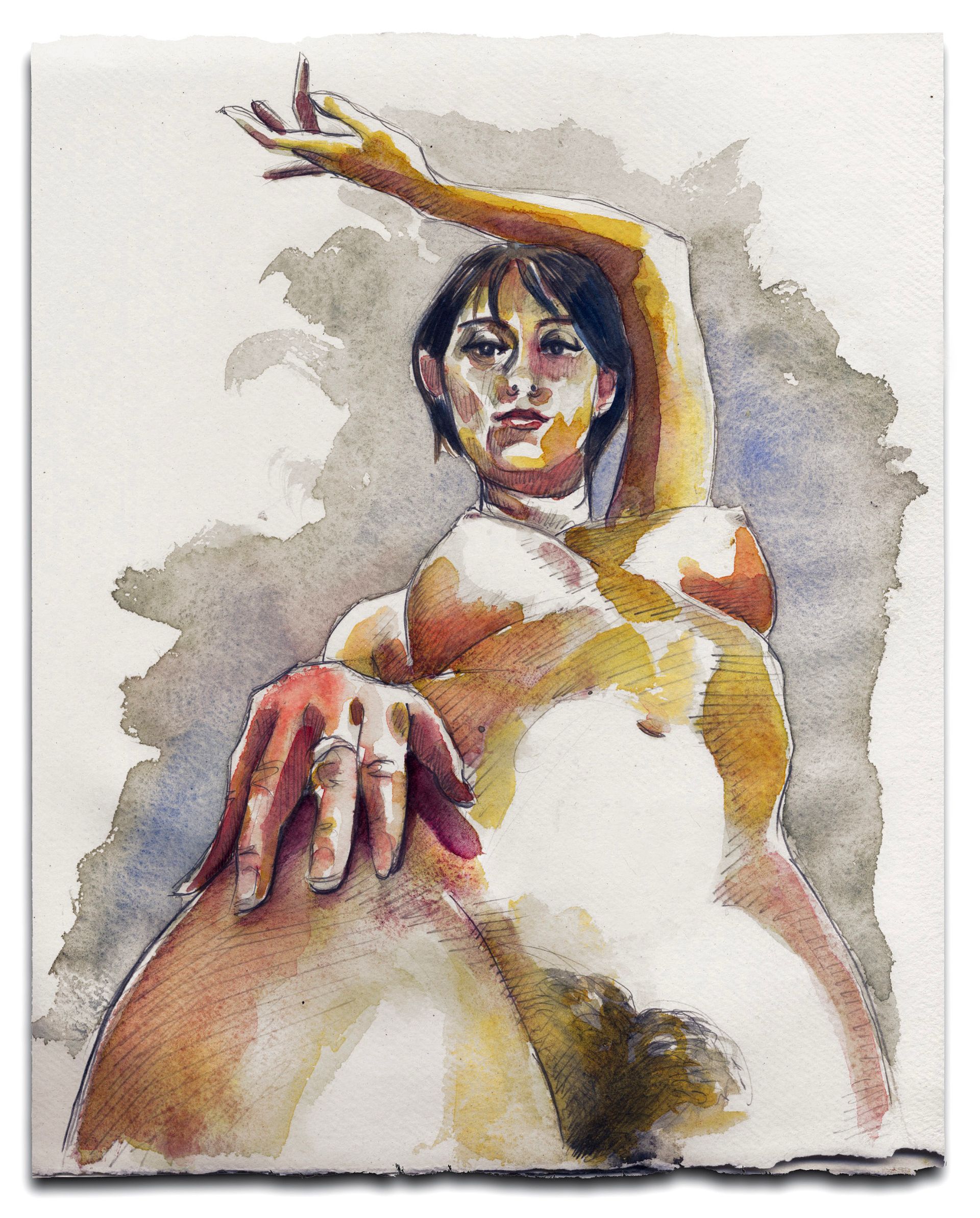 Nude model drawing