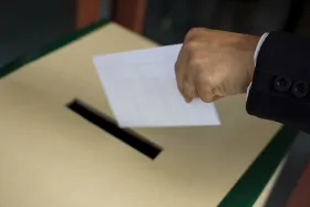 Dropping Ballot to the box