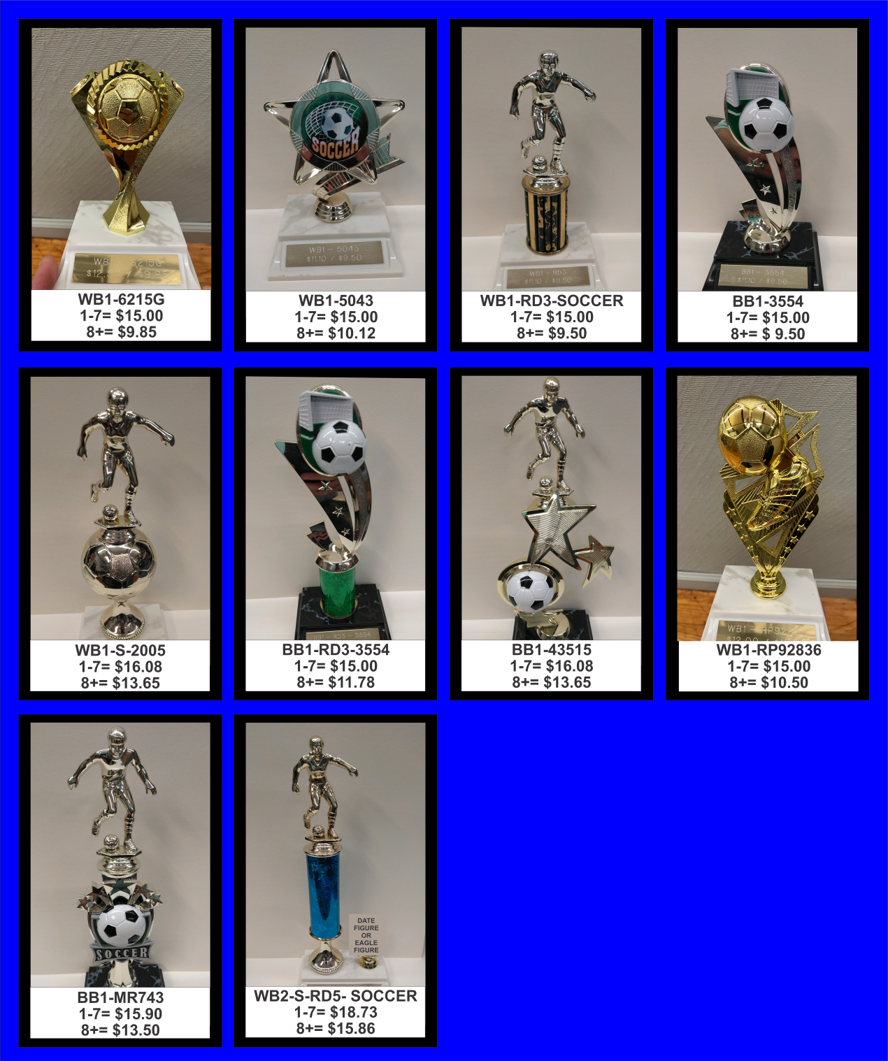 Soccer trophies — Easley, SC — TU Engraving & Awards Soccer trophies — Easley, SC — TU Engraving & Awards