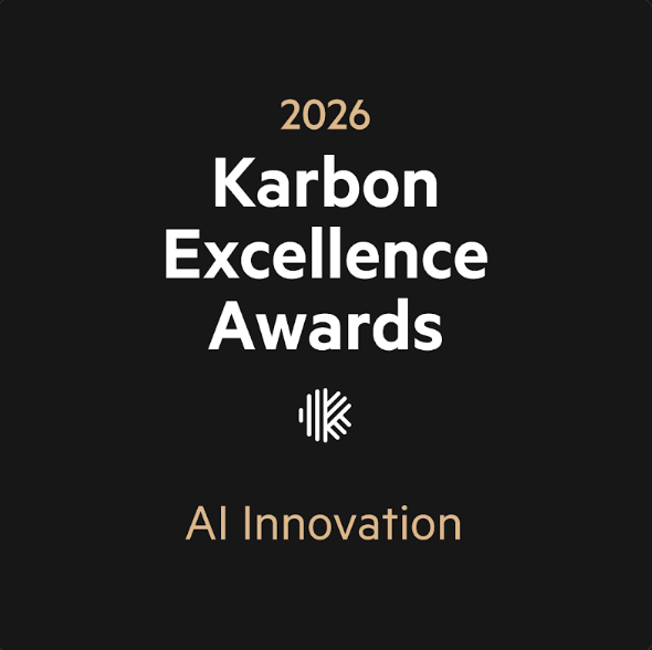 2026 Karbon Excellence Awards logo with “AI Innovation” on a black background