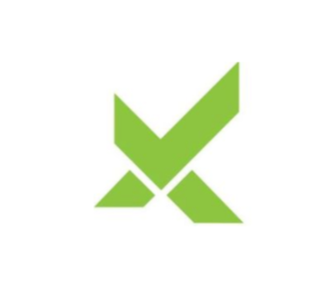 Green stylized X logo on a white background