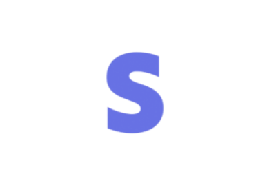 the stripe logo is purple and white on a white background .