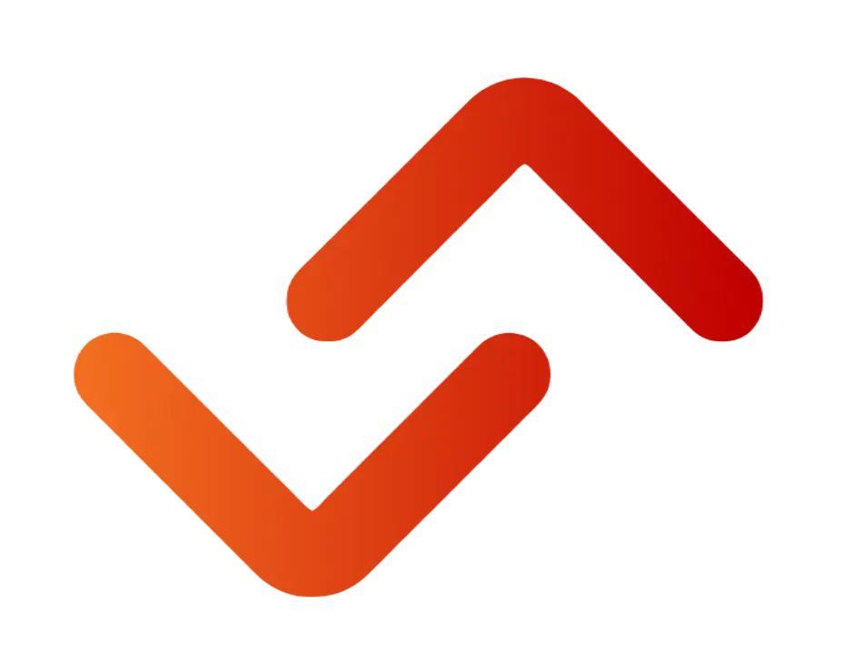 Upward and downward arrows in an orange gradient.