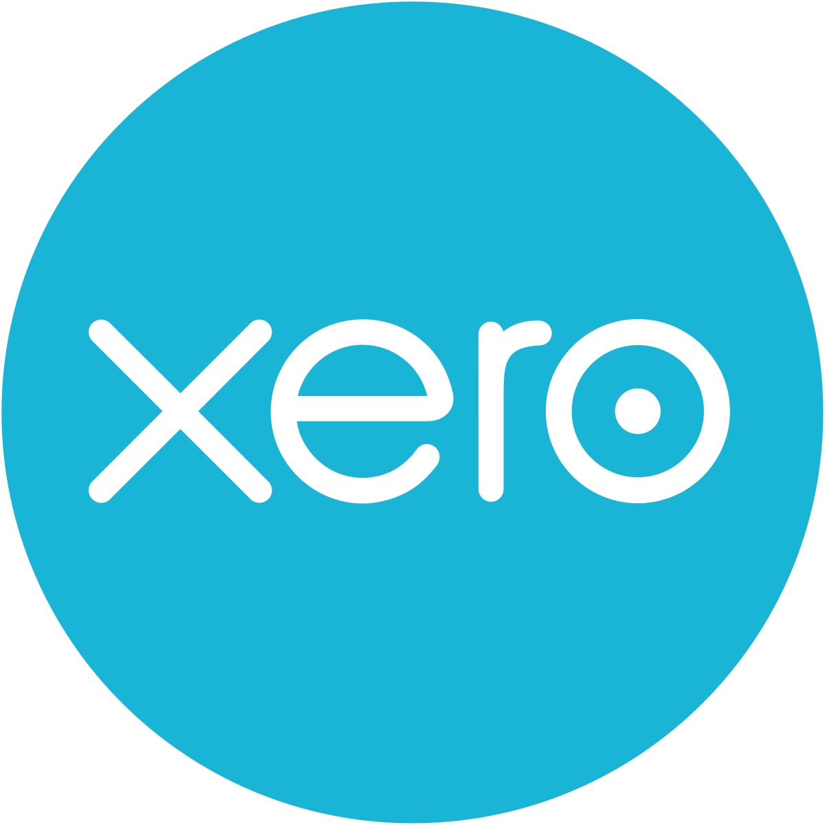 a blue circle with the word xero on it
