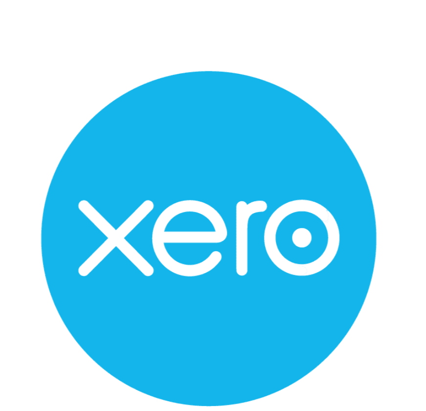 Xero logo: white lowercase text in a blue circle