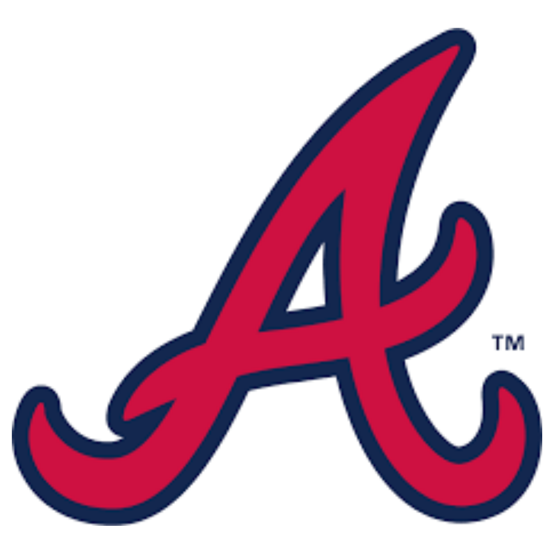 A logo for the atlanta braves is shown on a white background