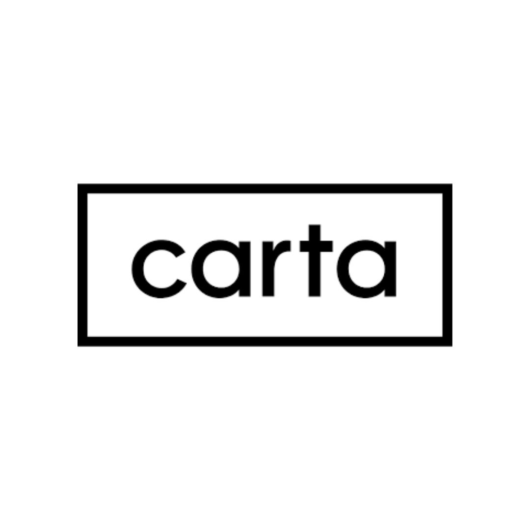 The word carta is written in a black box on a white background.