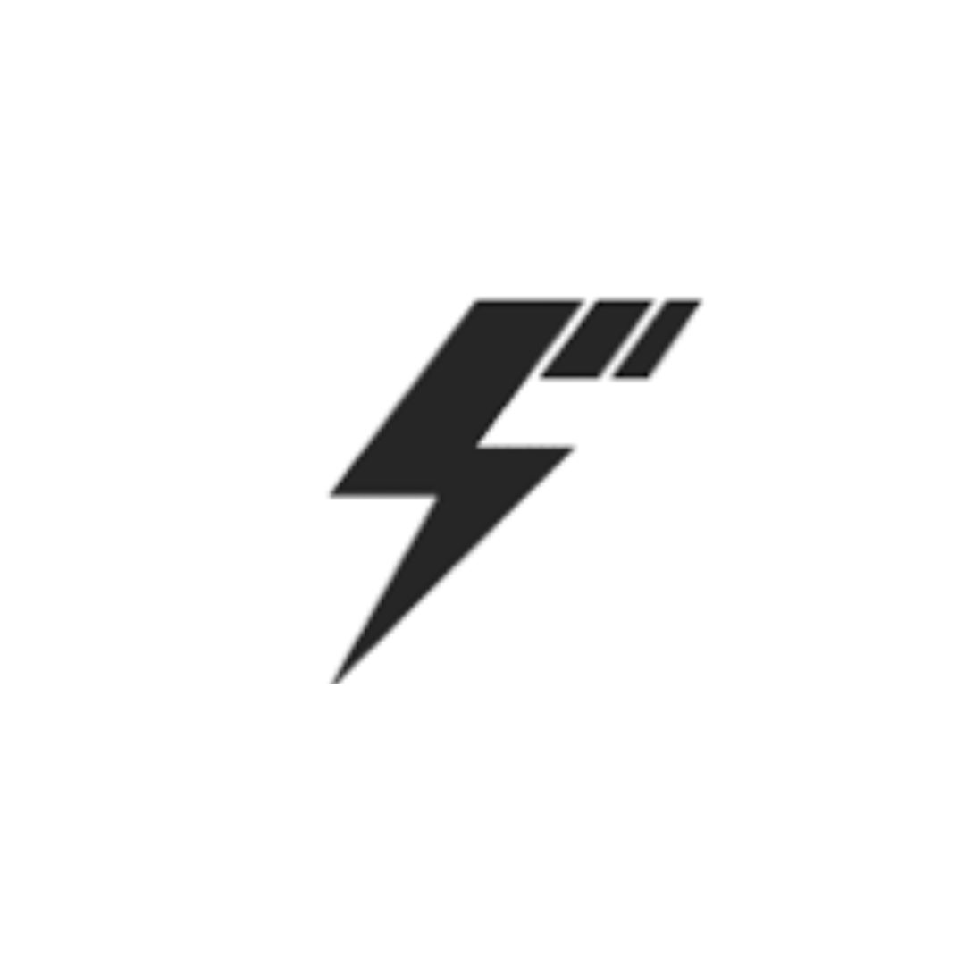 Black lightning bolt with three stacked rectangles.