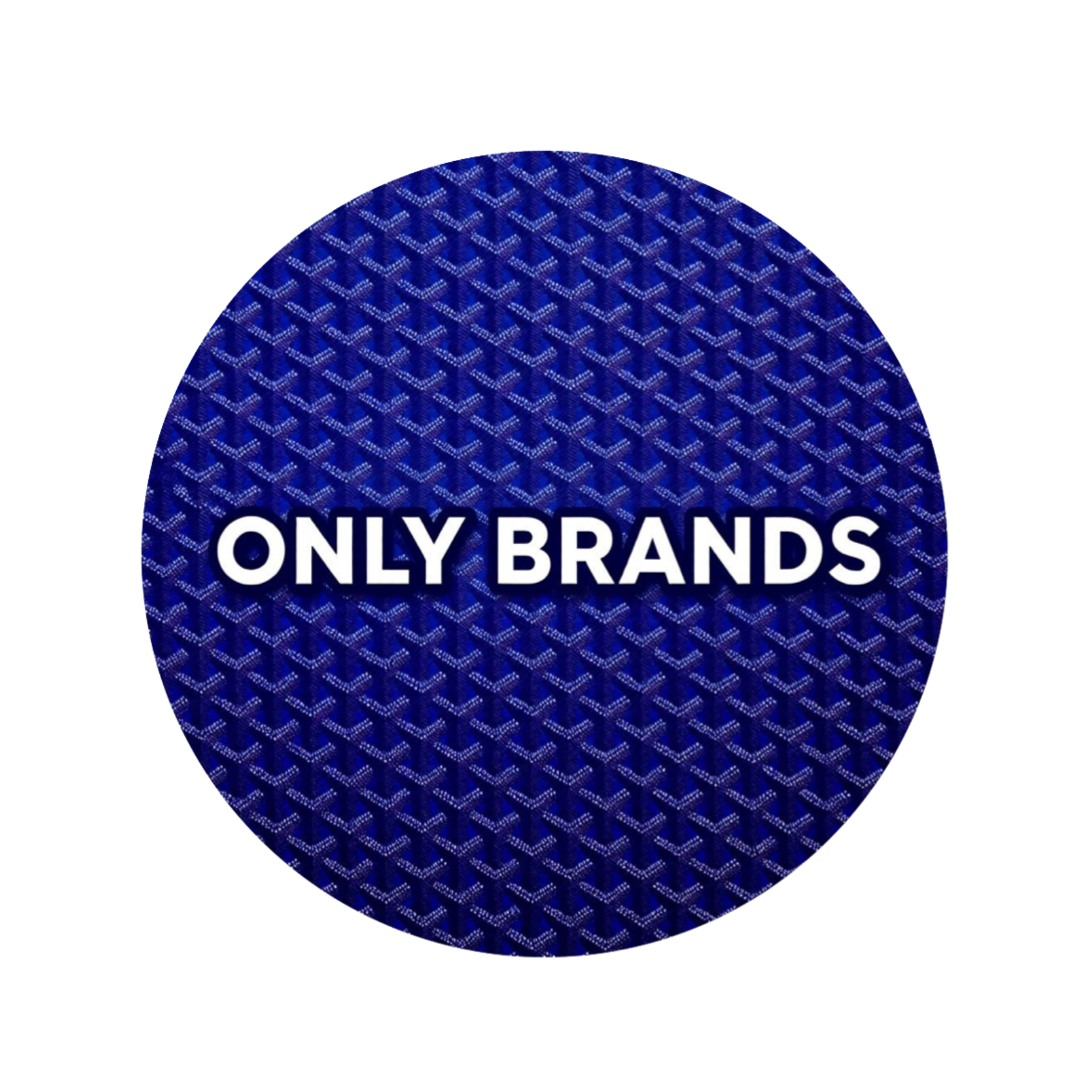 Blue textured circle logo with white text reading “ONLY BRANDS”