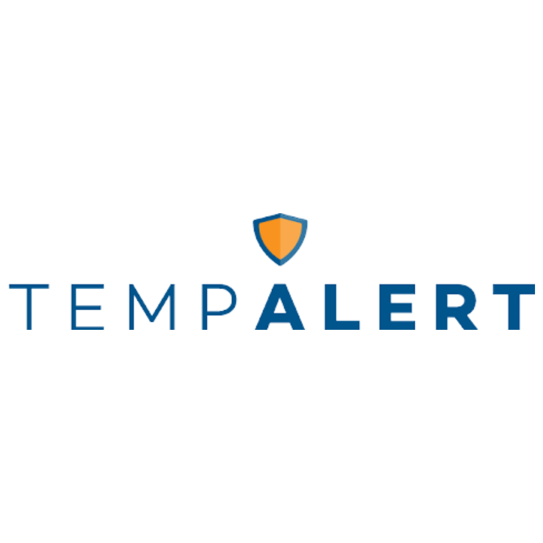 the logo for temptalert has a shield on it .