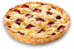 Torta di fragole fresche a griglia su sfondo bianco