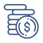 A stack of coins with a dollar sign on them.