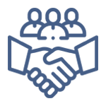 A group of people shaking hands with each other.