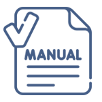 Un ícono de un manual con una marca de verificación.