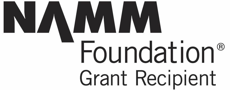 NAMM Foundation Grant Recipient logo. Black text on white background.