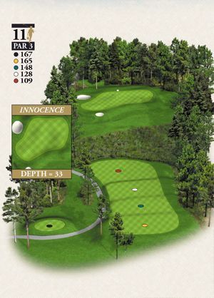 A map of a golf course with the number 11 on it