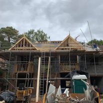 House being constructed and altered