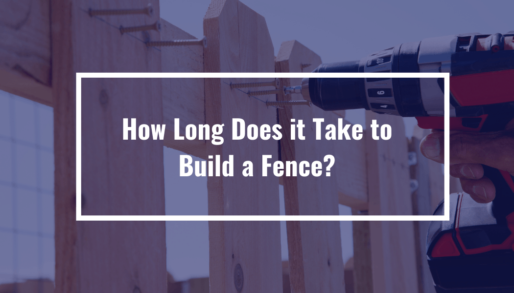 Picture of a man drilling a wooden fence.