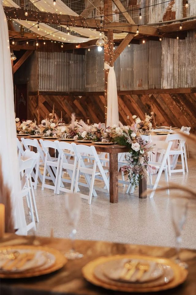 Glade Creek Farm WV Reception Barn with Fall Decorations