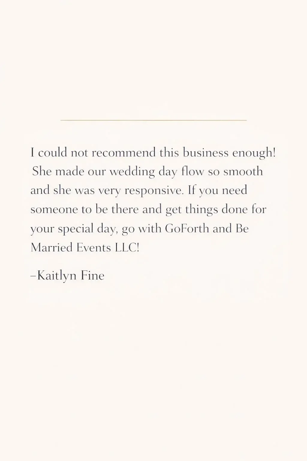 Bride Review of Goforth & Be Married Events of Full Planning Service at her Glade Creek Farm WV Fall Wedding