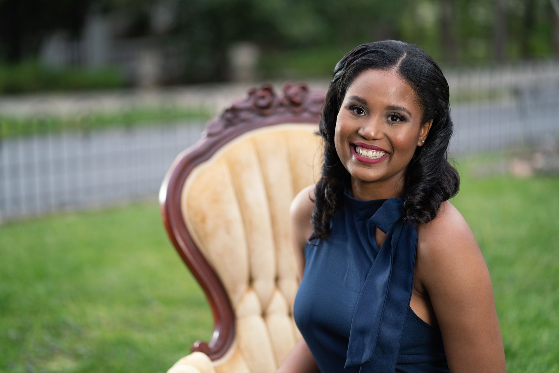 West Virginia Wedding Planner sitting in chair