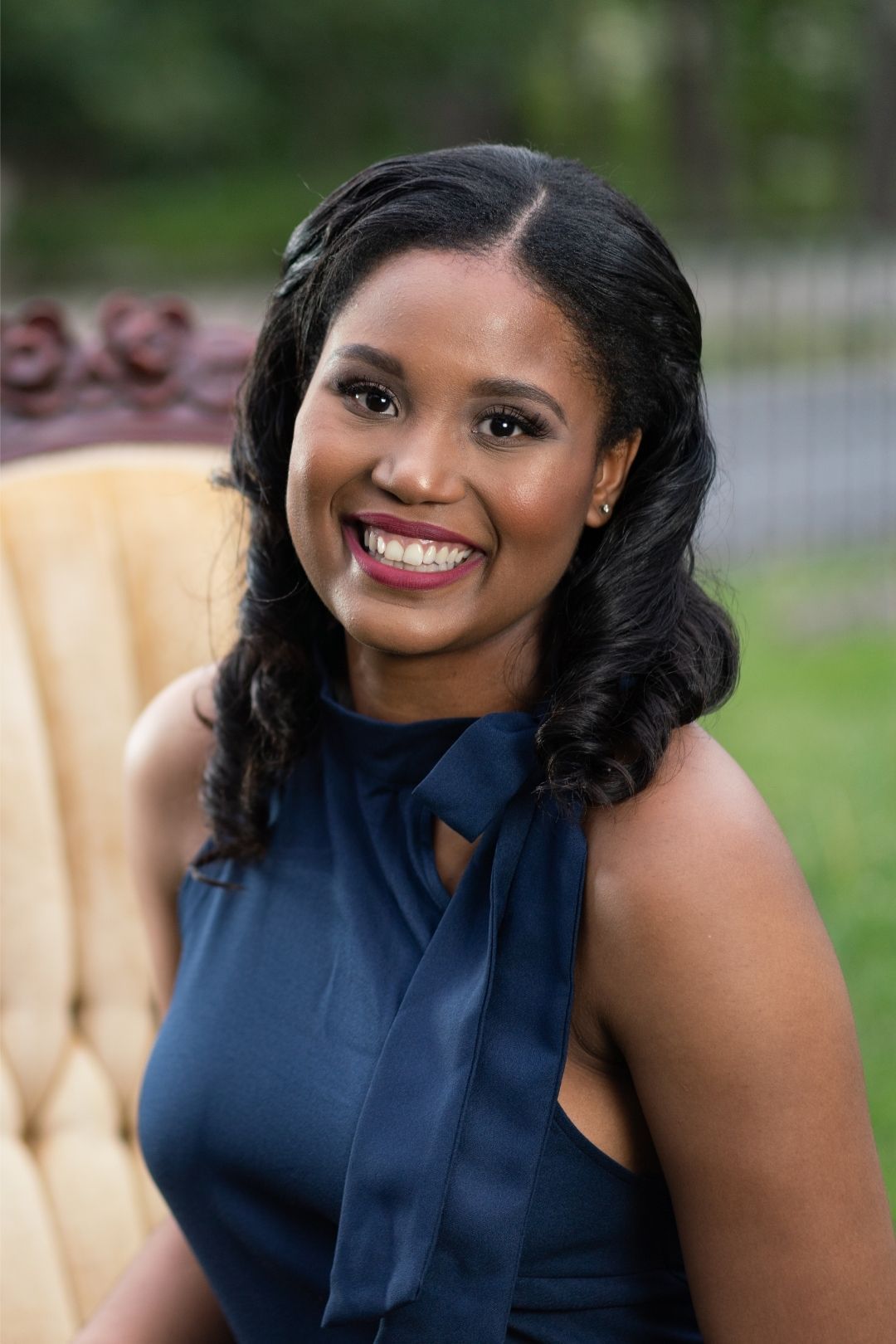 West Virginia Wedding Planner sitting in chair