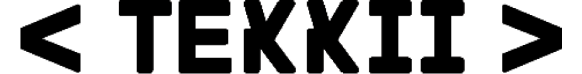 A black and white image of the word tekkit