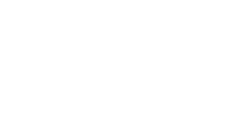Blank white screen with no visible content. The logo is white on Blue background