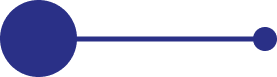 Two blue circles connected by a blue line.