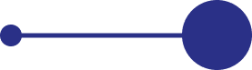 Two blue circles connected by a blue line.