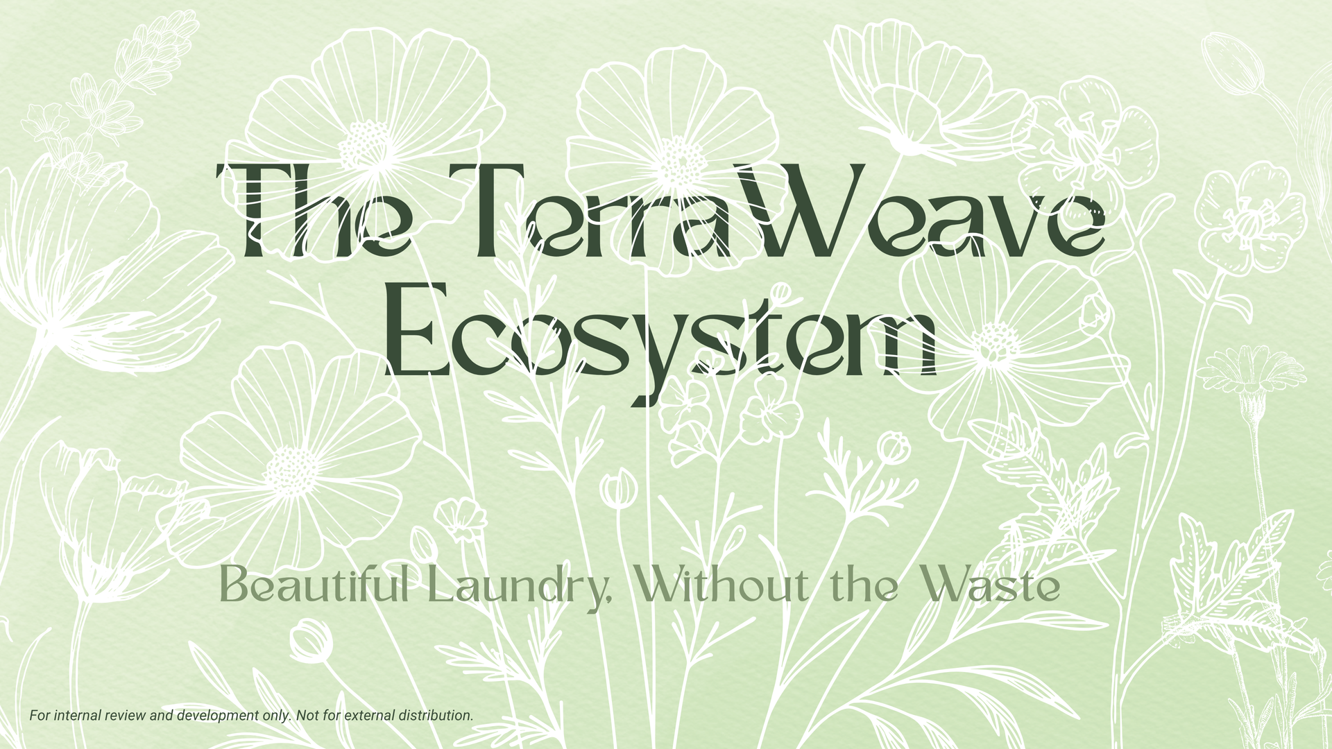 The TerraWeave Ecosystem logo with floral background and text: 