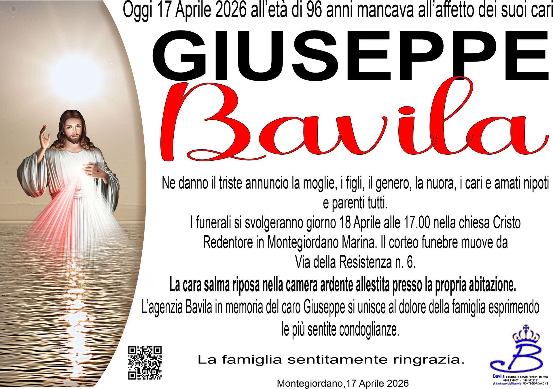 necrologio Giuseppe Bavila