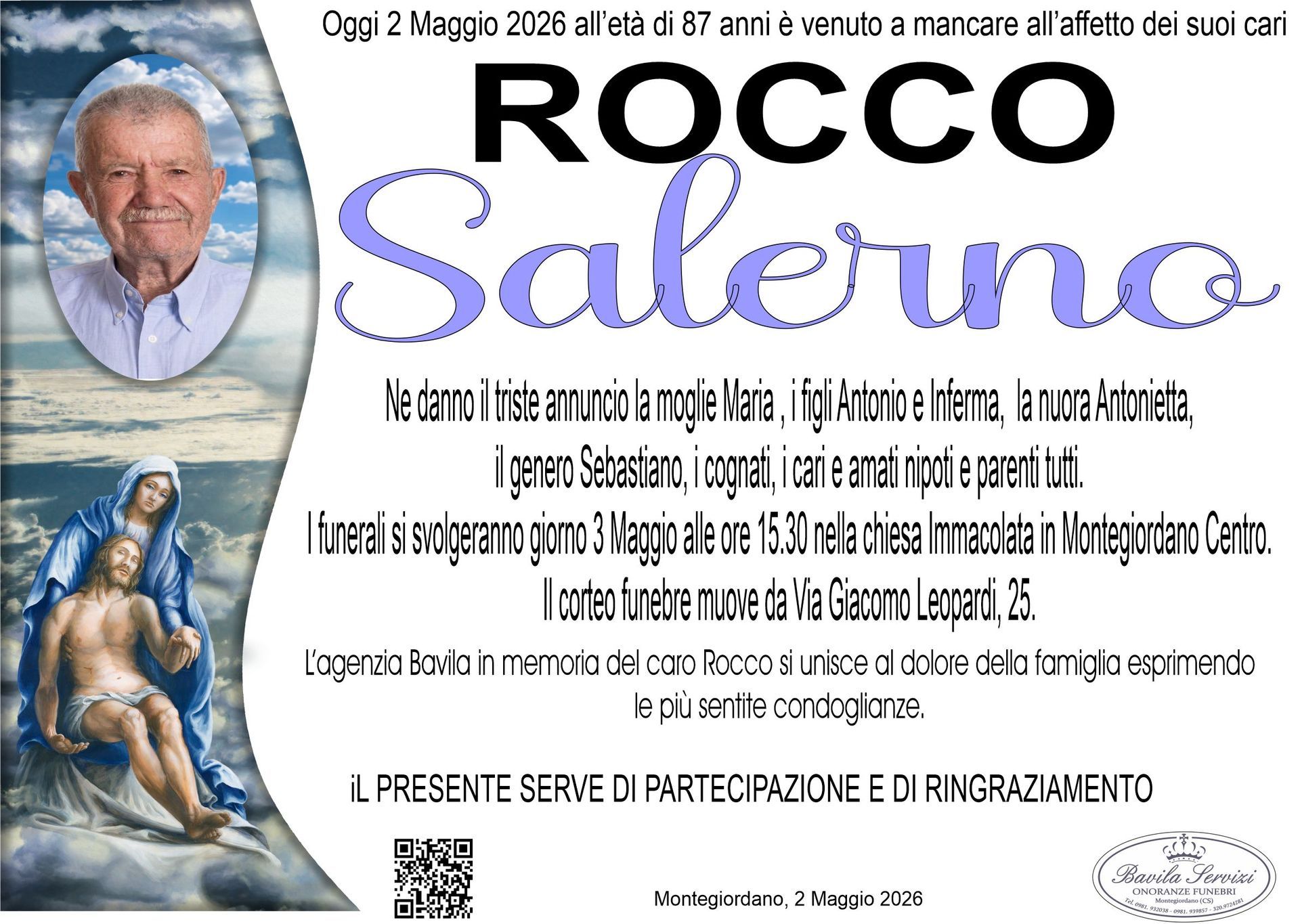 necrologio Rocco Salerno