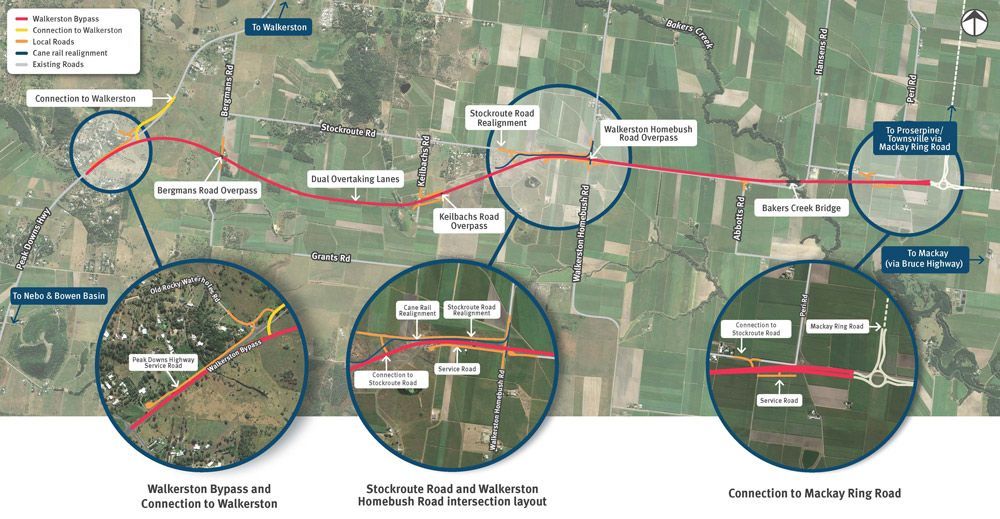 A Map of The Walkerston Bypass — Mass Construction Group Australia Pty Ltd in South Mackay, QLD