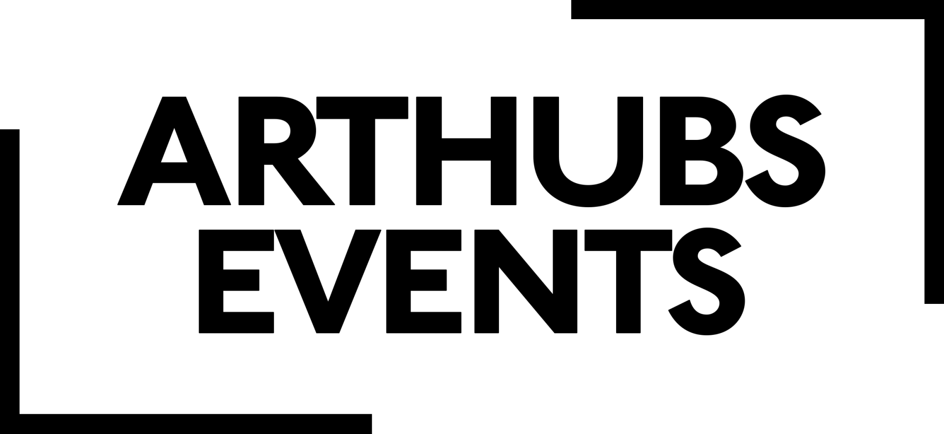 A black and white logo for arthubs events.