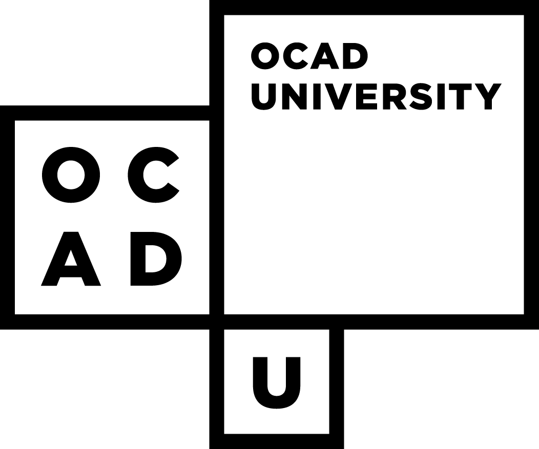 OCAD University logo with black and white square blocks and bold letters O C A D U